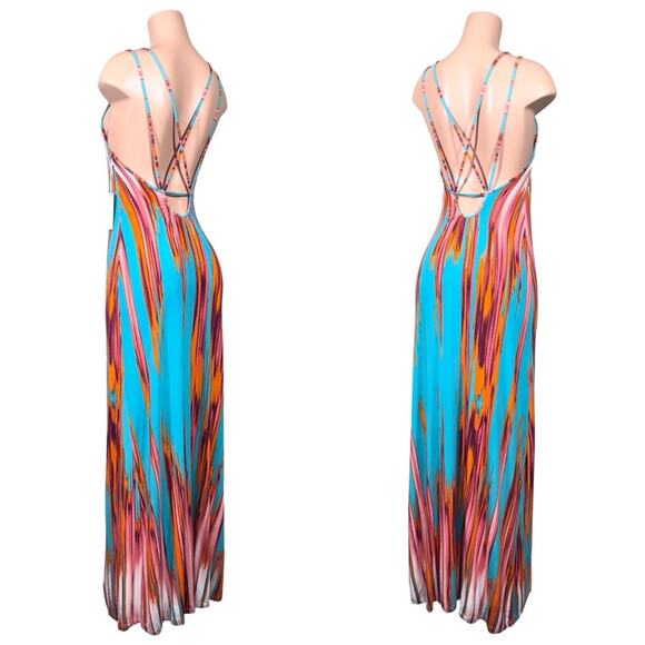 Tart Wynn Maxi Summer Dress Women's Size S Multicolor Spaghetti's Strap $159 - Picture 5 of 7
